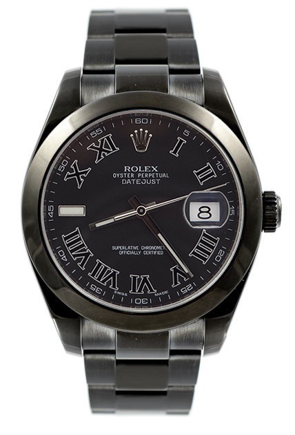 Rolex Datejust II 116300 DLC PVD Stainless Steel Black Dial Automatic 41mm Mens Watch