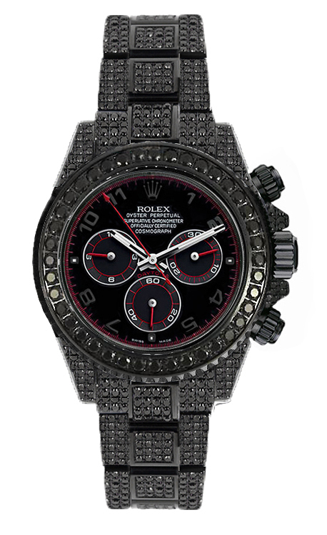 Rolex Daytona 116520 PVD Coating with Black Diamonds Black Dial Automatic 40mm Mens Watch