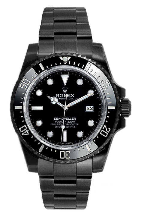 Rolex Sea-Dweller 4000 116600 DLC-PVD Stainless Steel Ceramic Bezel Black Dial Automatic 40mm Mens Watch