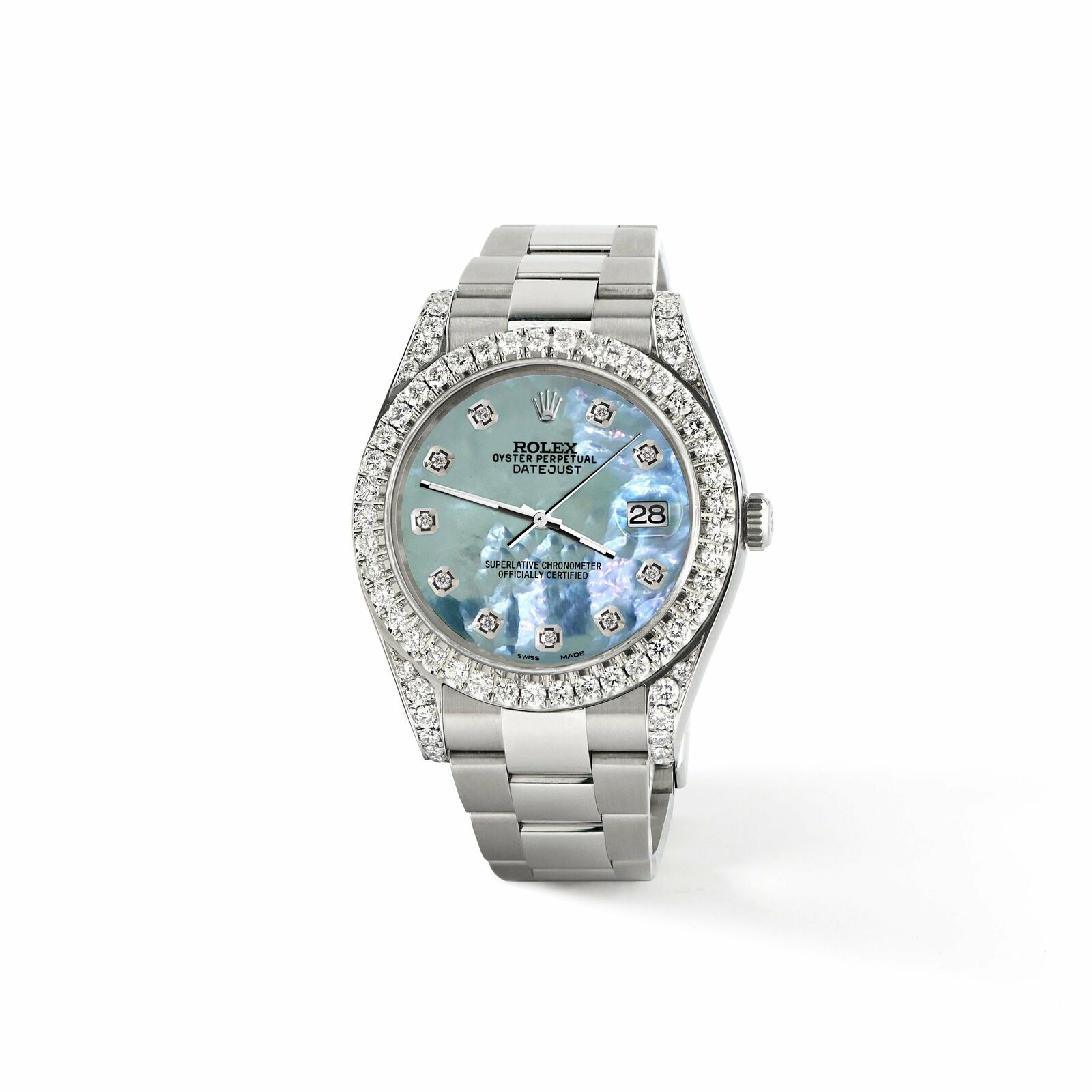 Rolex Datejust II 41mm 4.5CT Diamond Bezel/Lugs/Tahitian Blue Dial