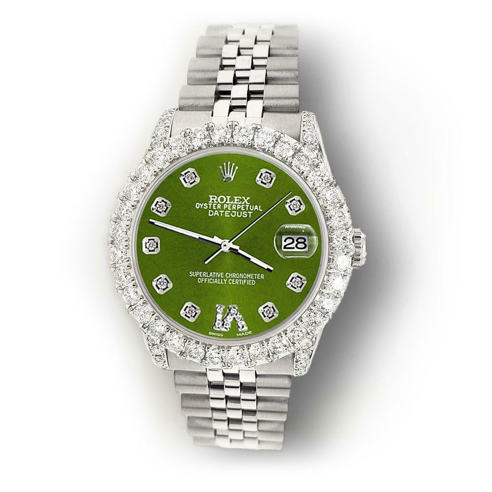 Rolex Datejust 31mm 2.95ct Bezel/Lugs/Royal Green Roman IX Star Dial Watch