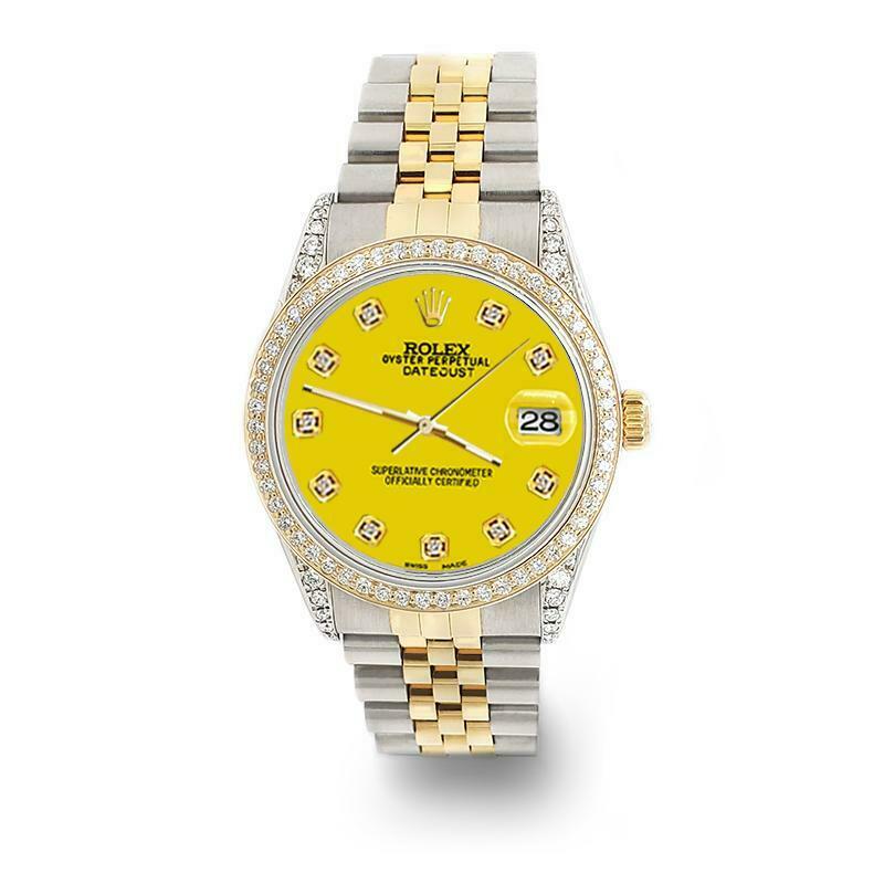 Rolex Datejust 2-Tone 36mm 1.4ct Diamond Bezel/Lugs/Yellow Dial Jubilee Watch