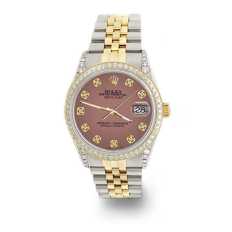 Rolex Datejust 2-Tone 36mm 1.4ct Diamond Bezel/Lugs/Salmon Dial Jubilee Watch