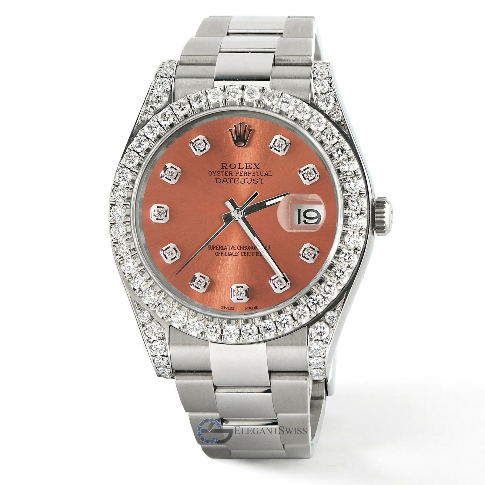 Rolex Datejust 41 126300 4.4CT Diamond Bezel/Lugs/Royal Salmon Dial,