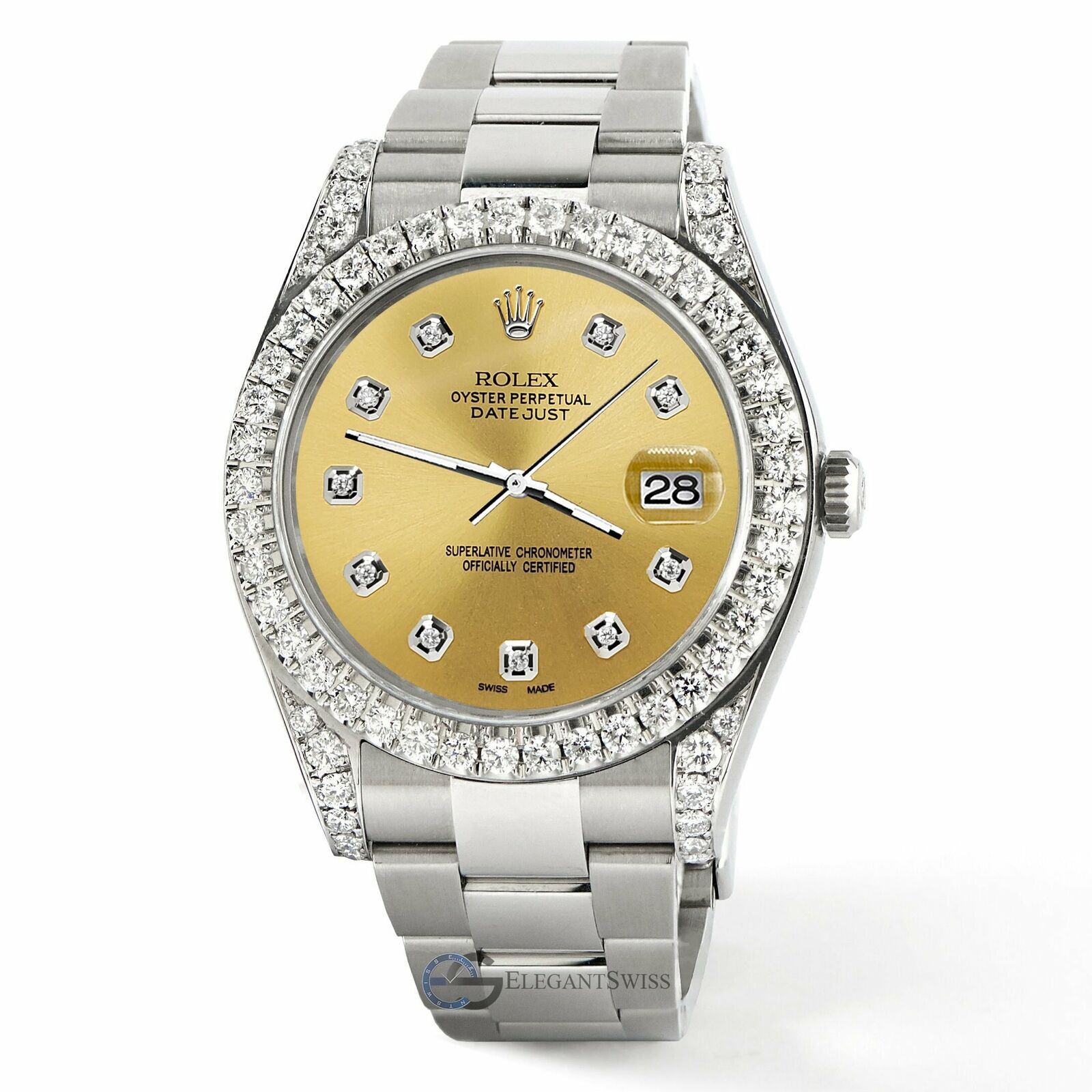 Rolex Datejust 41 126300 4.4CT Diamond Bezel/Lugs/Champagne Dial,
