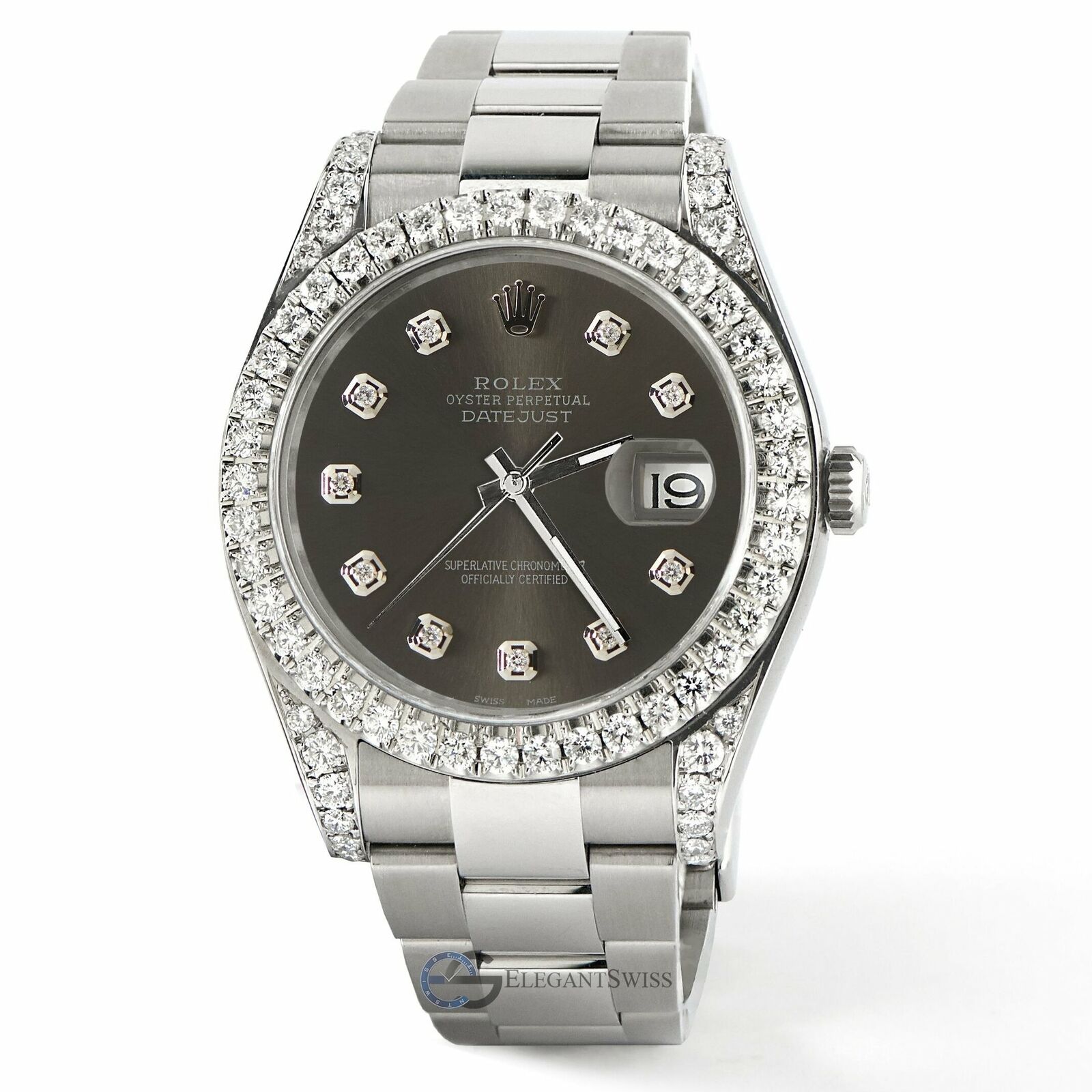 Rolex Datejust 41 126300 4.4CT Diamond Bezel/Lugs/Rhodium Dial,