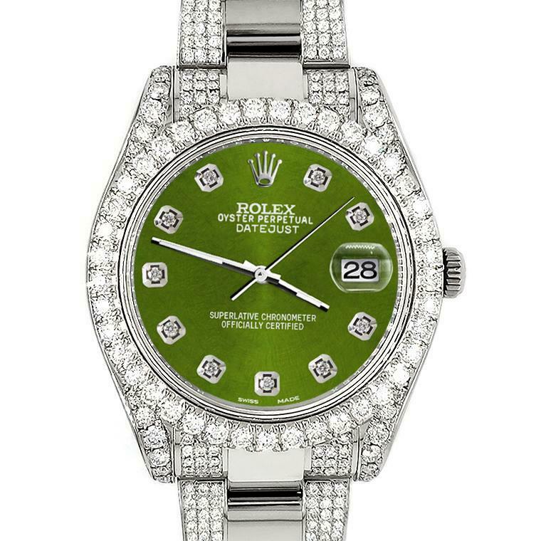 Rolex Datejust II 41mm 10.3CT Diamond Bezel/Case/Bracelet/Royal Green/