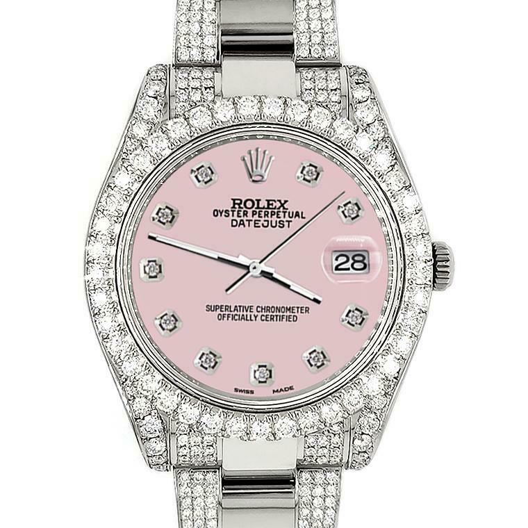 Rolex Datejust II 41mm 10.3CT Diamond Bezel/Case/Bracelet/Orchid Pink