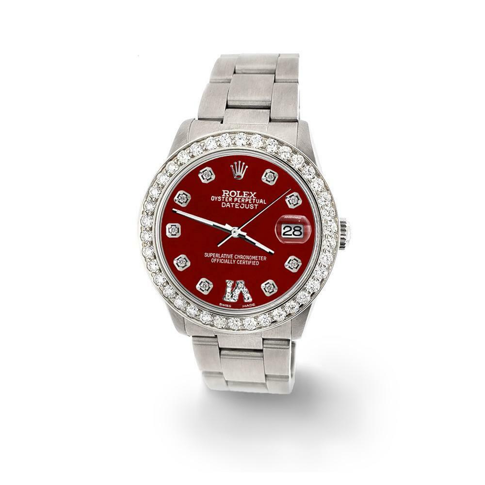 Rolex Datejust 31mm 1.52ct Bezel/Imperial Red Diamond Roman VI Dial Oyster Watch