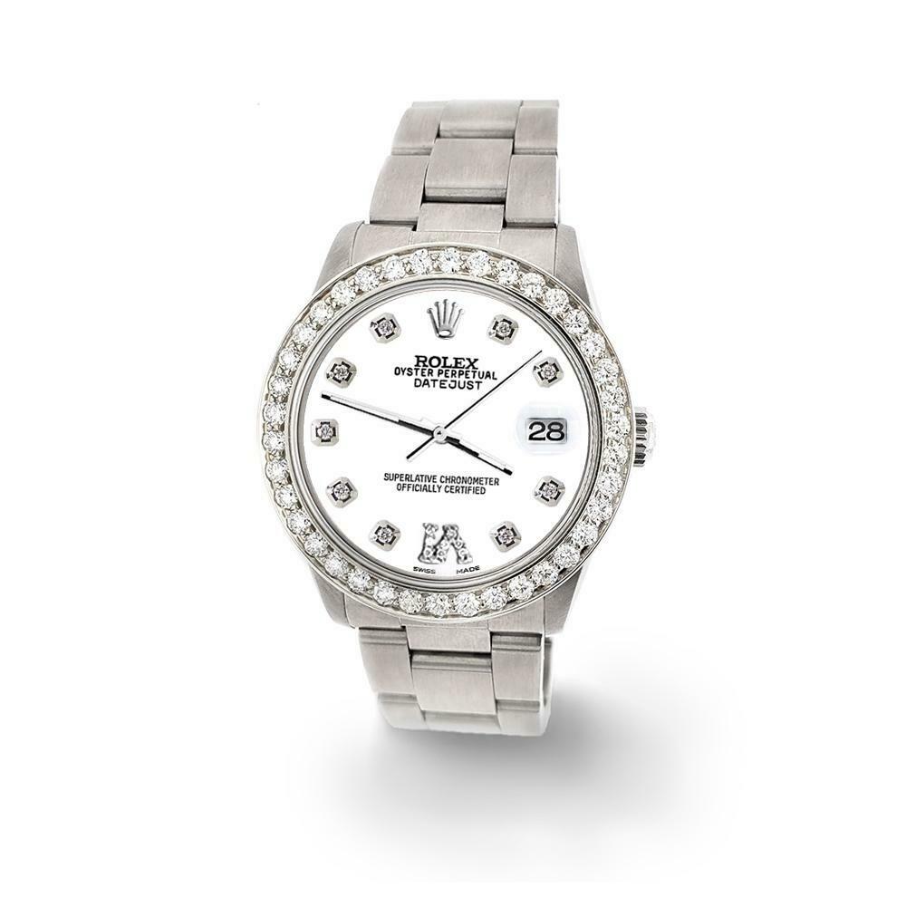 Rolex Datejust Midsize 31mm 1.52ct Bezel/White Diamond Roman VI Dial Watch