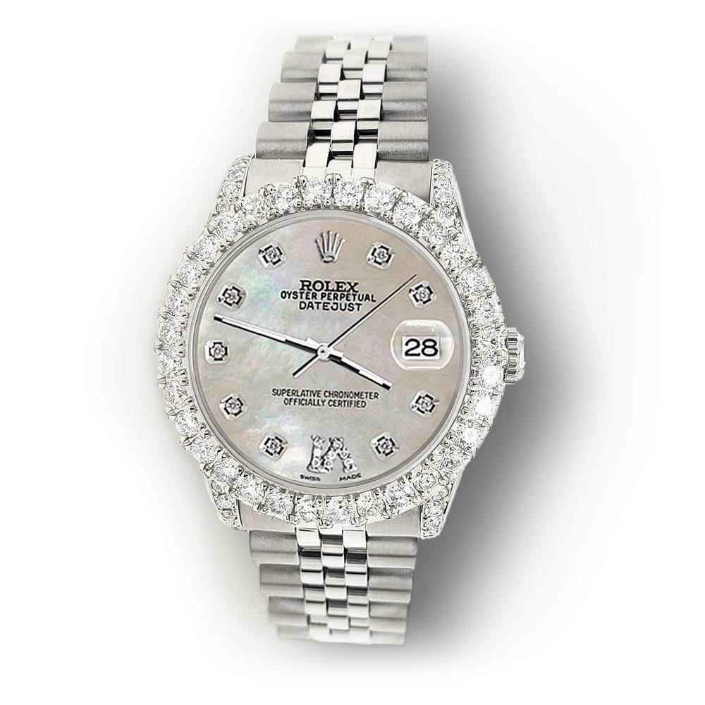 Rolex Datejust 31mm 2.95ct Diamond Bezel/Lugs/Champagne MOP Roman VI Dial Watch