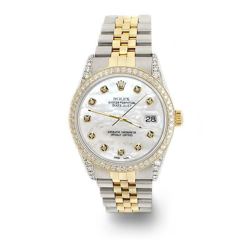 Rolex Datejust 2-Tone 36mm 1.4ct Diamond Bezel/Lugs/White MOP Dial Watch