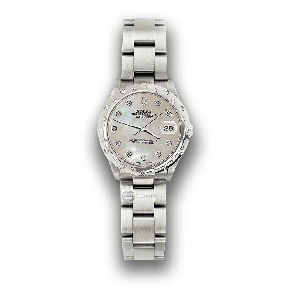 Rolex Datejust Midsize 31mm Domed 24 Diamonds Bezel/Champagne MOP Watch