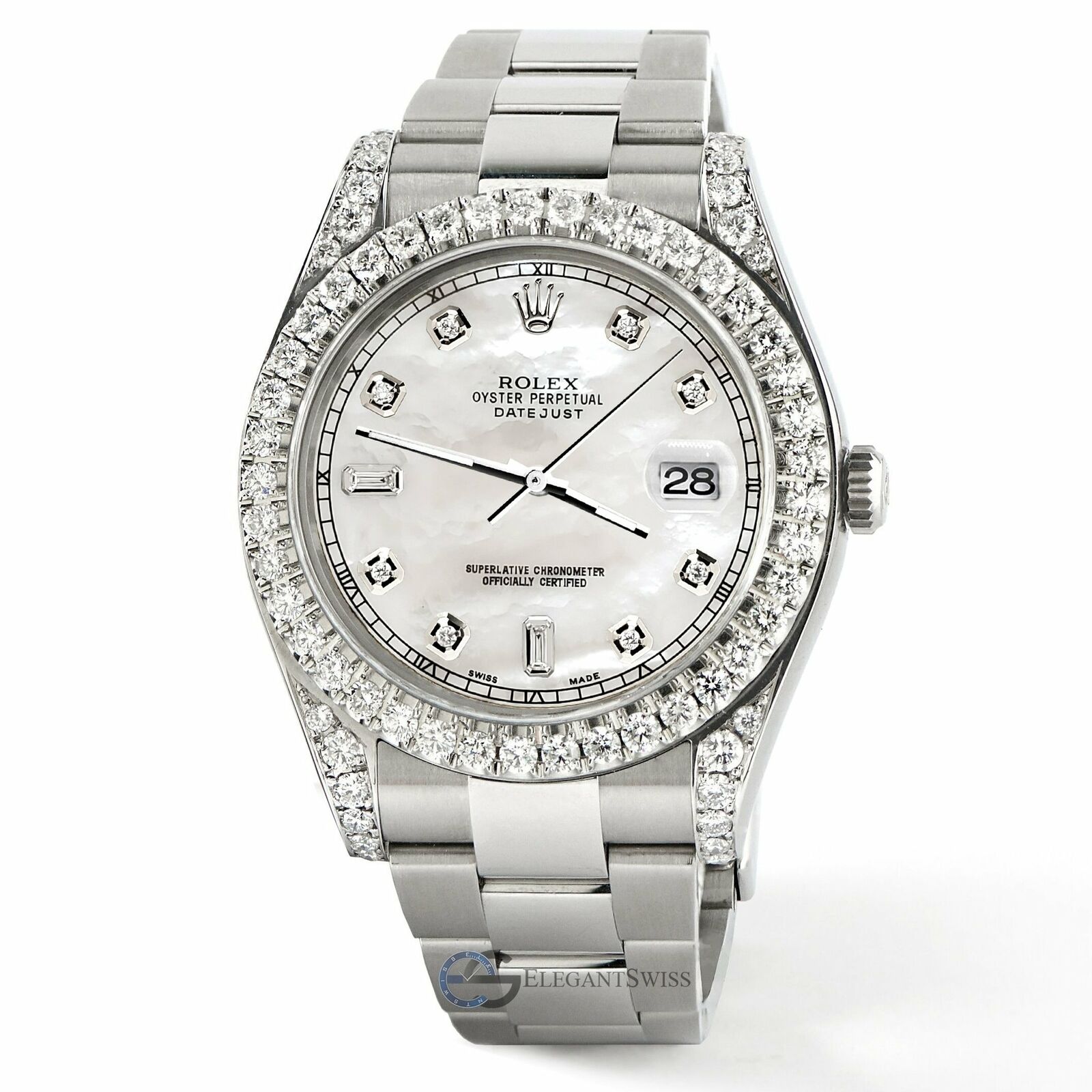 Rolex Datejust 41 126300 4.4CT Diamond Bezel/Lugs/White MOP Dial,