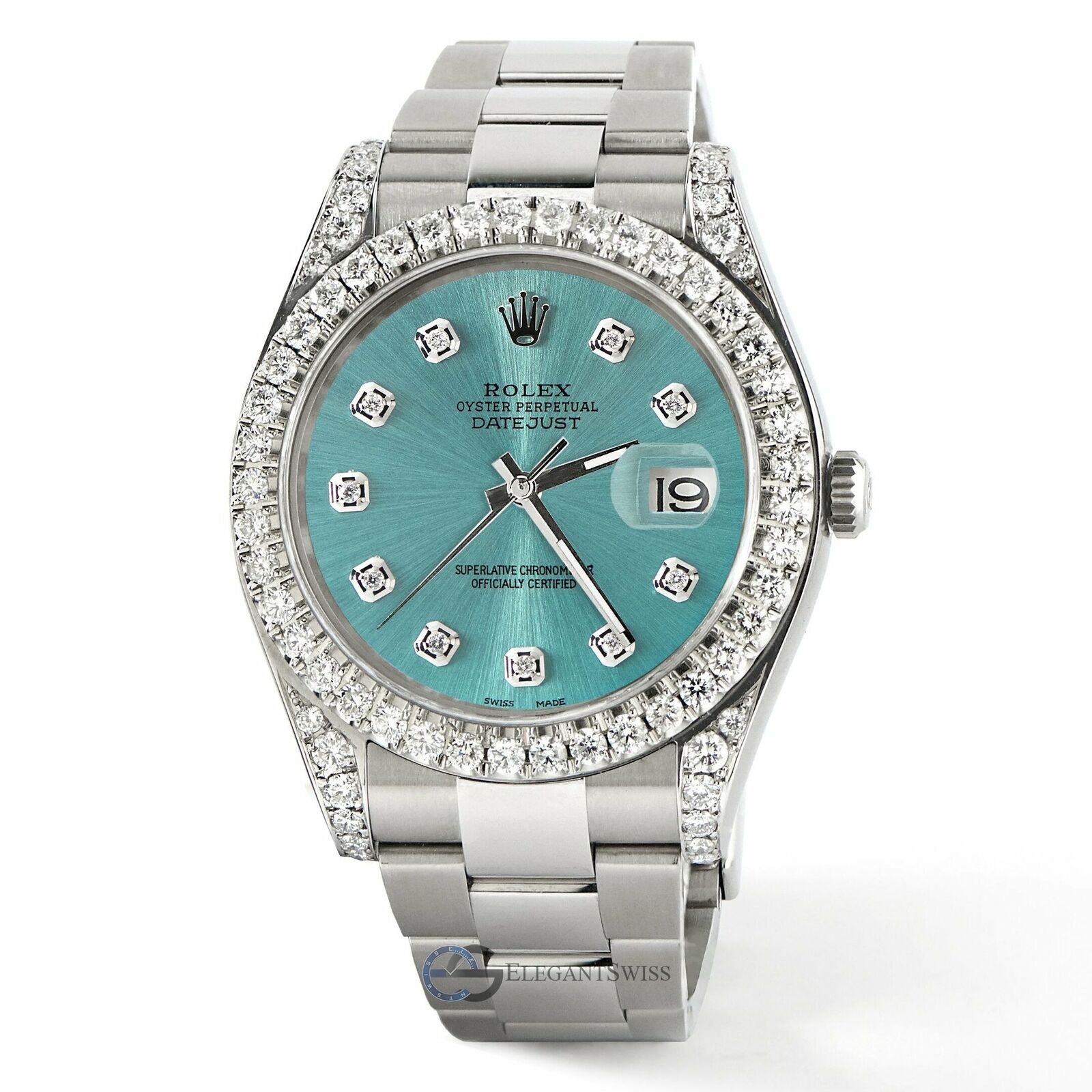 Rolex Datejust 41 126300 4.4CT Diamond Bezel/Lugs/Ice Blue Dial,