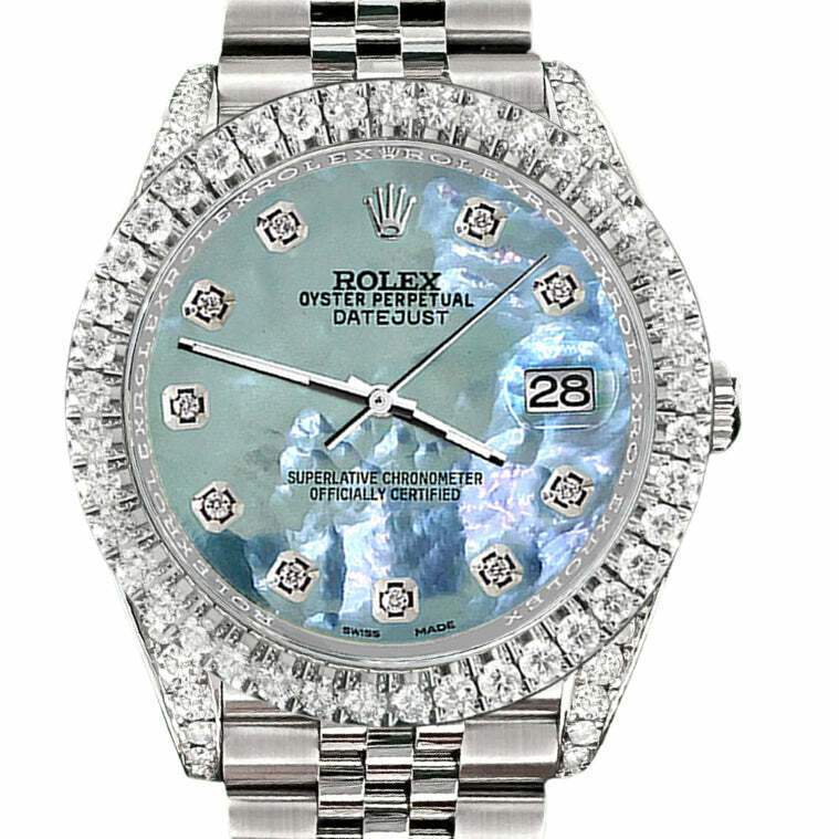 Rolex Datejust 41 4.4CT Diamond Bezel/Lugs/Tahitian Blue MOP