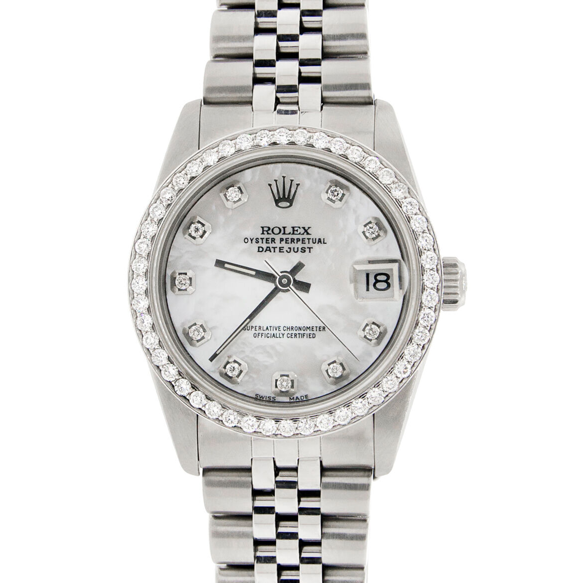 Rolex Datejust 31mm S/S Jubilee Womens Watch with MOP Diamond Dial/Diamond Bezel