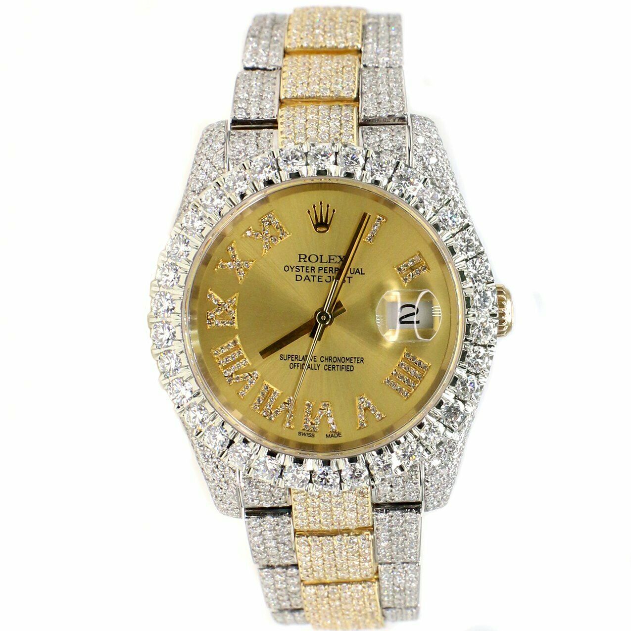 Rolex Datejust 36mm 2-Tone 17.7ct Diamond-Paved Watch/Diamond Roman Numerals
