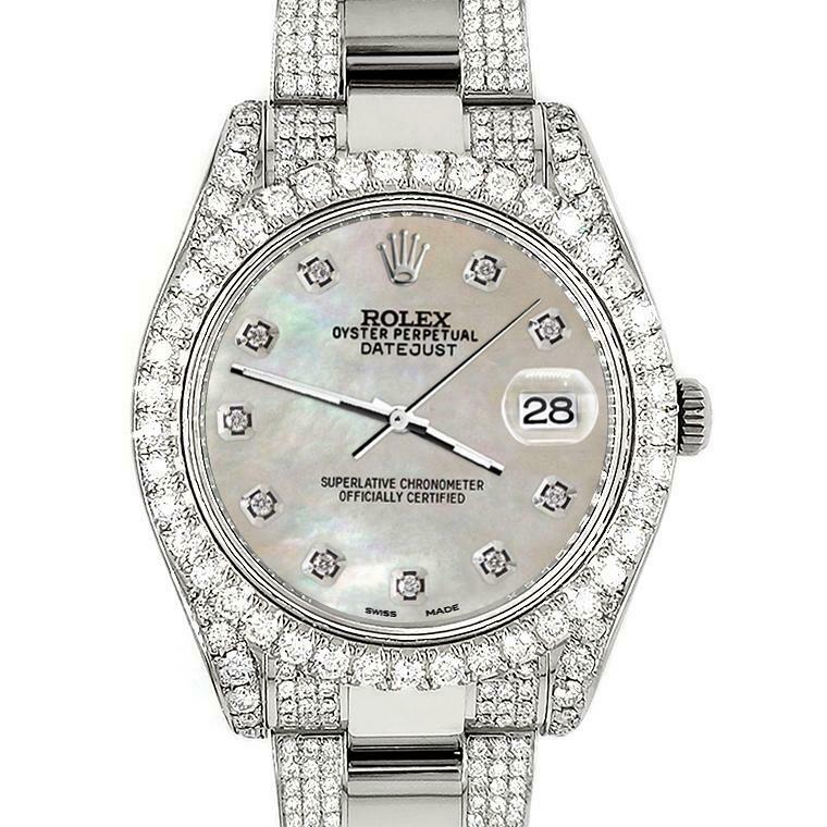 Rolex Datejust II 41mm Diamond Bezel/Lugs/Bracelet/Champagne MOP Dial Watch