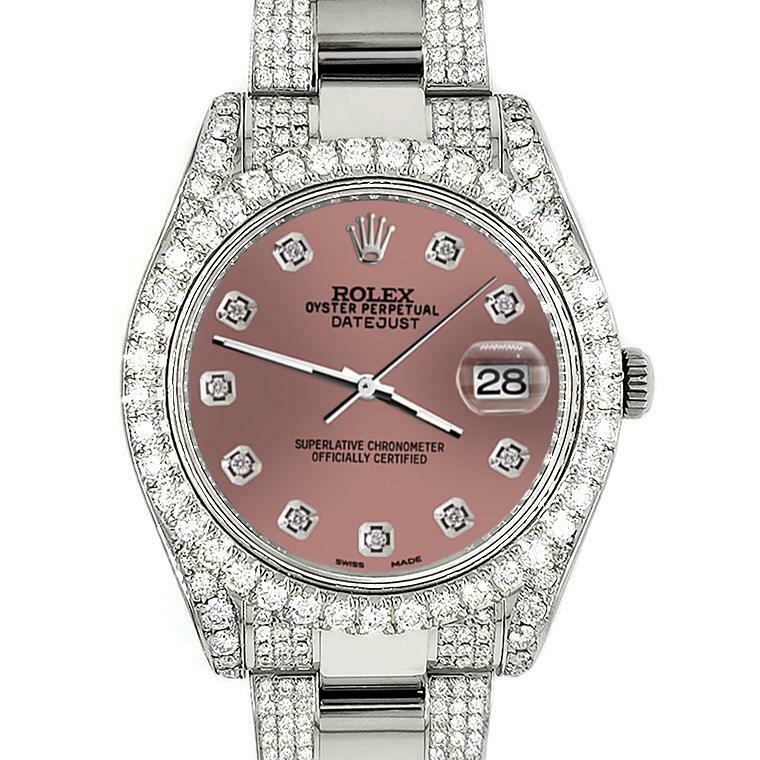 Rolex Datejust II 41mm Diamond Bezel/Lugs/Bracelet/Salmon Diamond Dial Watch