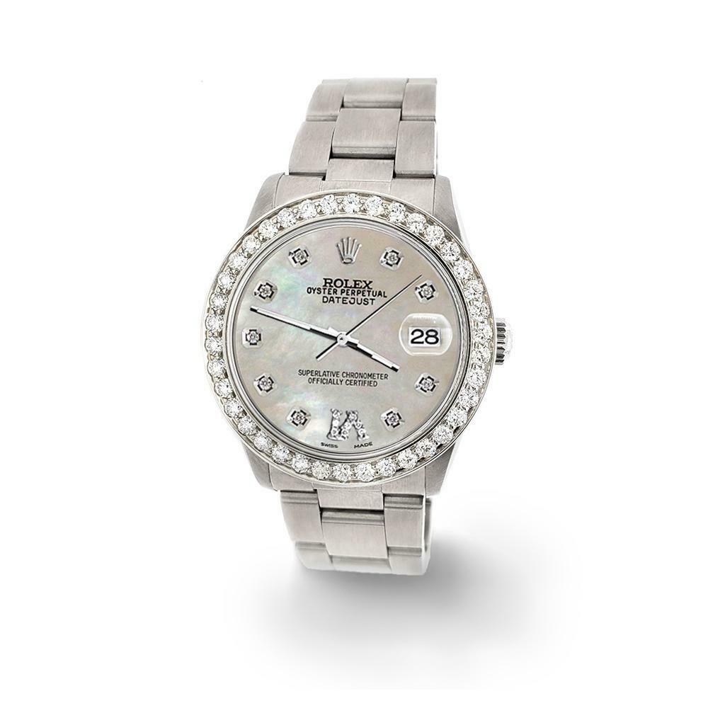 Rolex Datejust 31mm 1.52ct Bezel/Champagne MOP Diamond Roman VI Dial Steel Watch