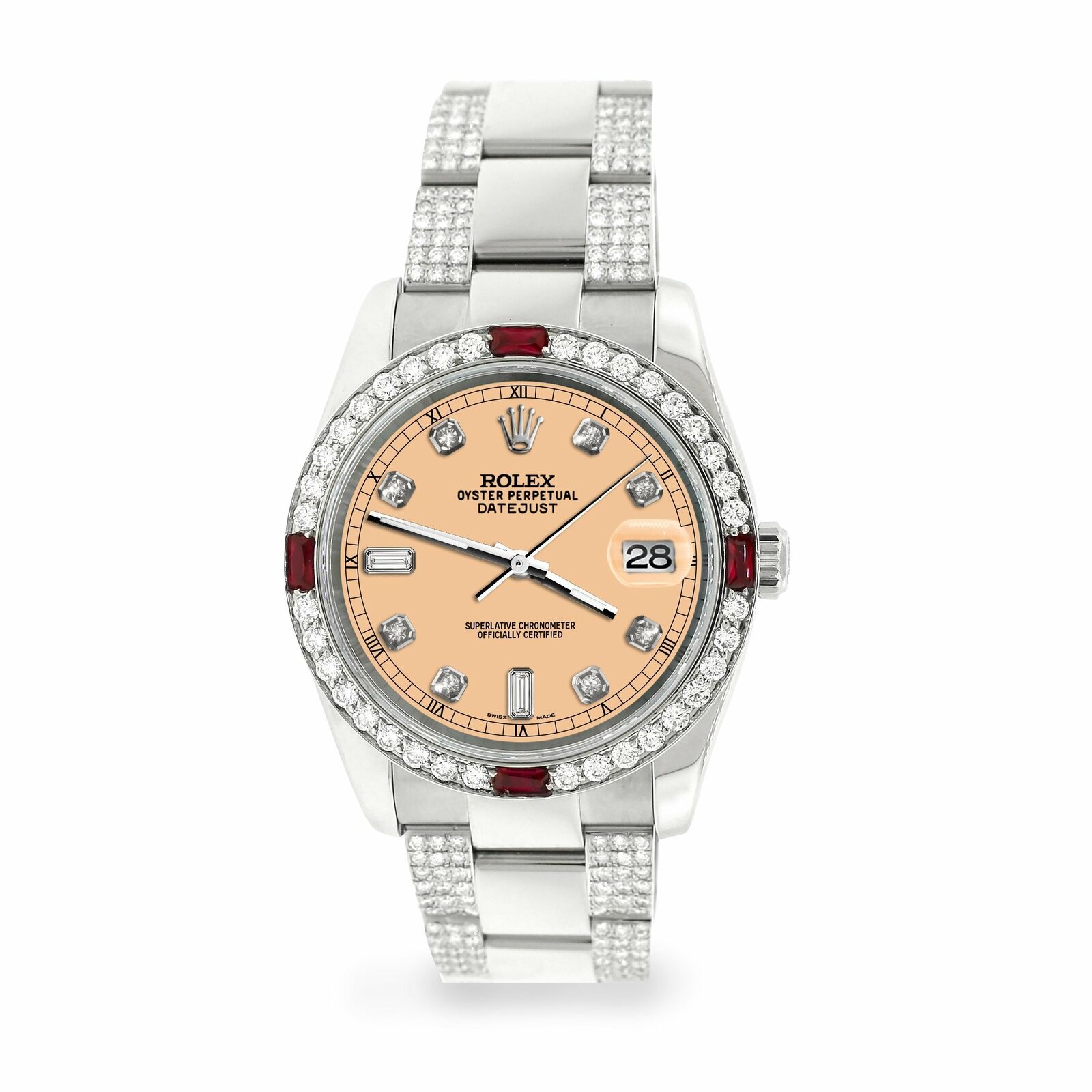Rolex Datejust 36mm 4.5Ct Diamond Bezel/Bracelet/Mustard Dial 116200 Steel Watch