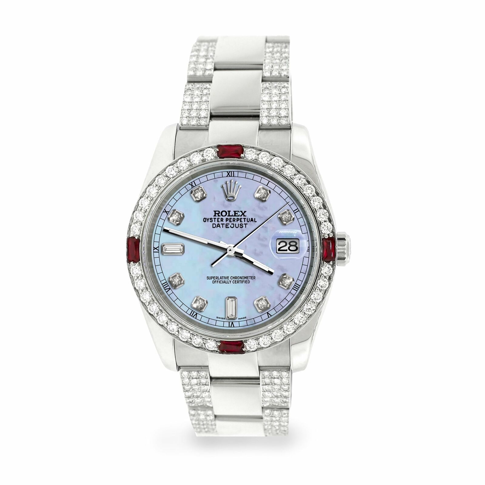 Rolex Datejust 36mm 4.5Ct Diamond Bezel/Bracelet/Purple MOP Dial 116200 Watch