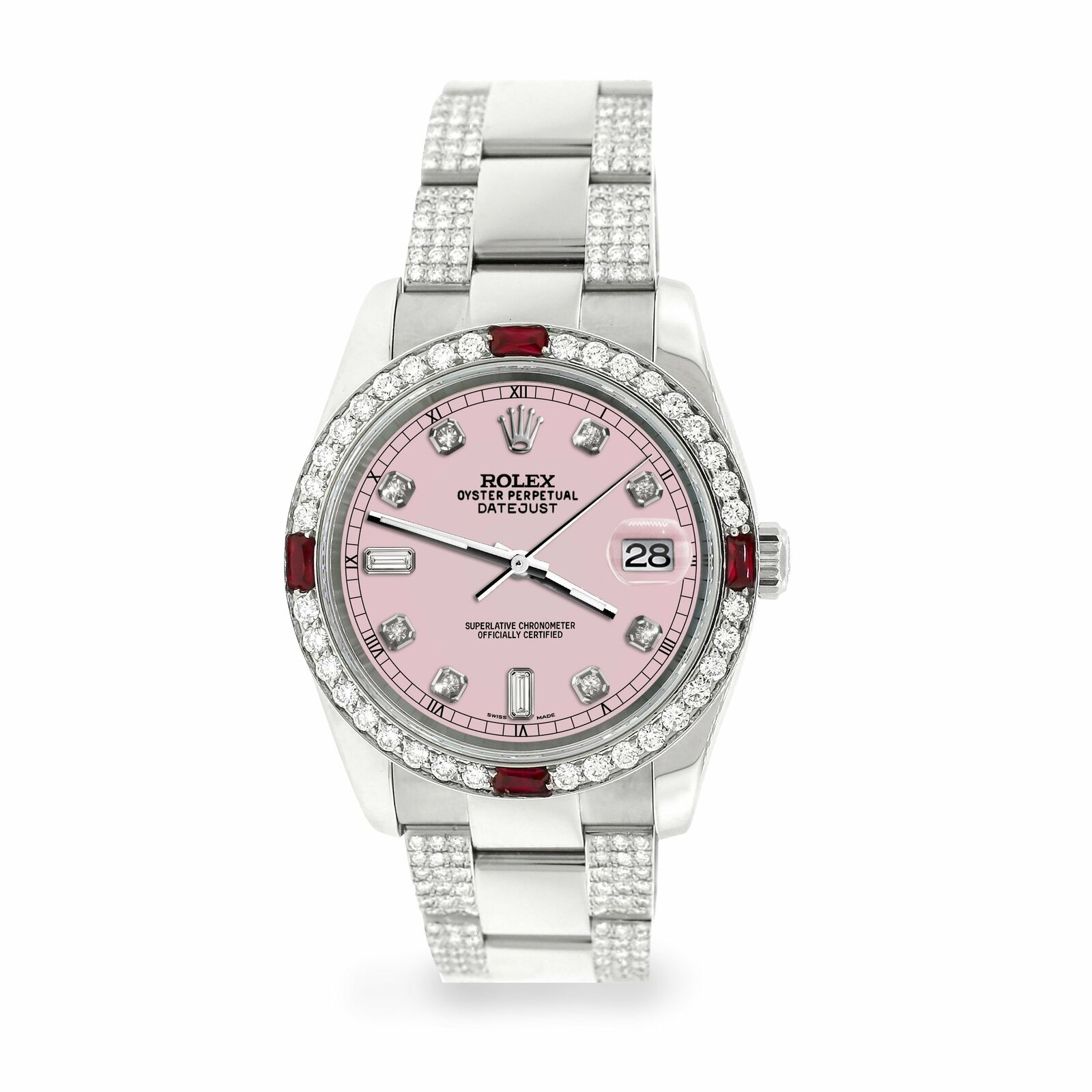 Rolex Datejust 36mm 4.5Ct Diamond Bezel/Bracelet/Orchid Pink Dial 116200 Watch