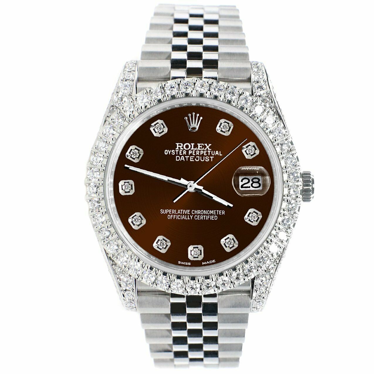 Rolex Datejust 41mm 5.9CT Bezel/Lugs/Sides/Chocolate Dial 126300