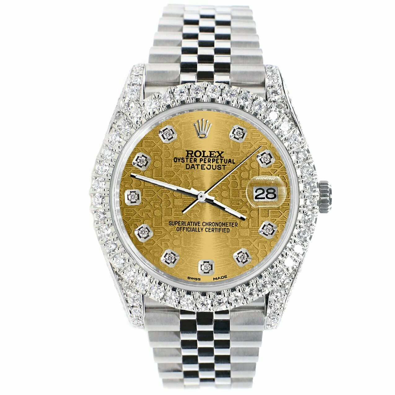 Rolex Datejust 41mm 5.9CT Bezel/Lugs/Sides/Champagne Jubilee 126300