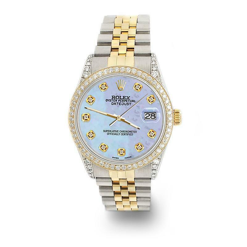 Rolex Datejust 2-Tone 36mm 1.4ct Diamond Bezel/Lugs/Purple MOP Dial Watch