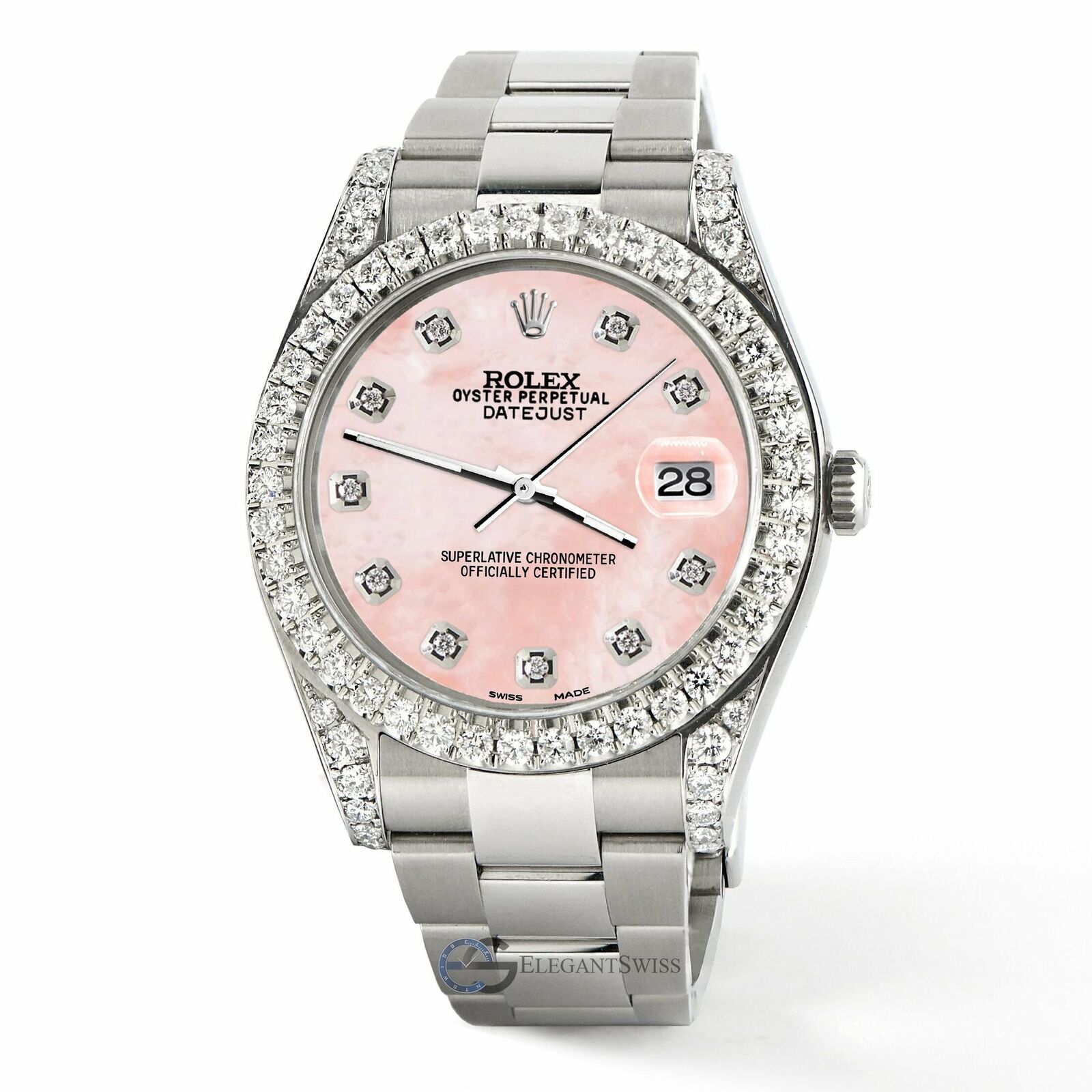Rolex Datejust 41, Ref 126300, 4.4CT Diamond Bezel/Lugs/Royal Pink MOP Watch