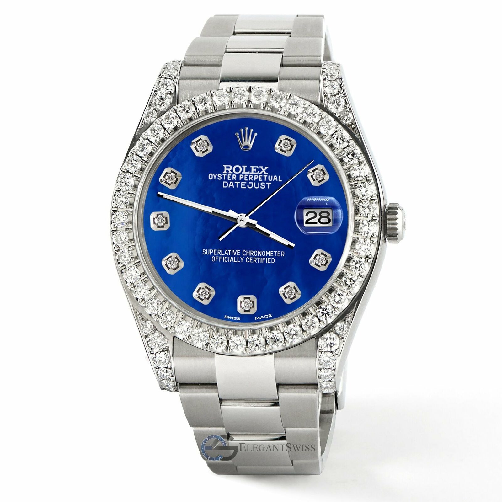 Rolex Datejust 41 126300 4.4CT Diamond Bezel/Lugs/Royal Blue