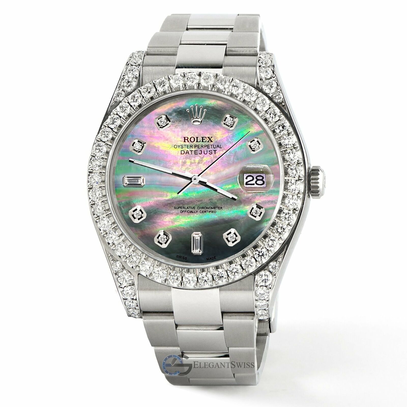 Rolex Datejust 41 126300 4.4CT Diamond Bezel/Lugs/Black MOP Dial