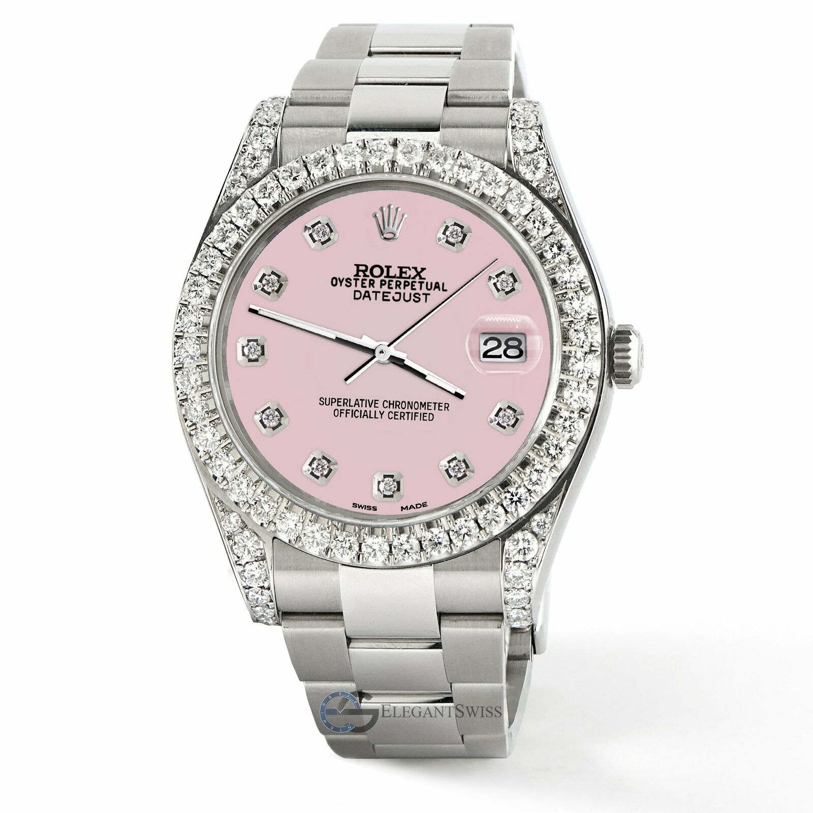 Rolex Datejust 41 126300 4.4CT Diamond Bezel/Lugs/Orchid Pink Dial,