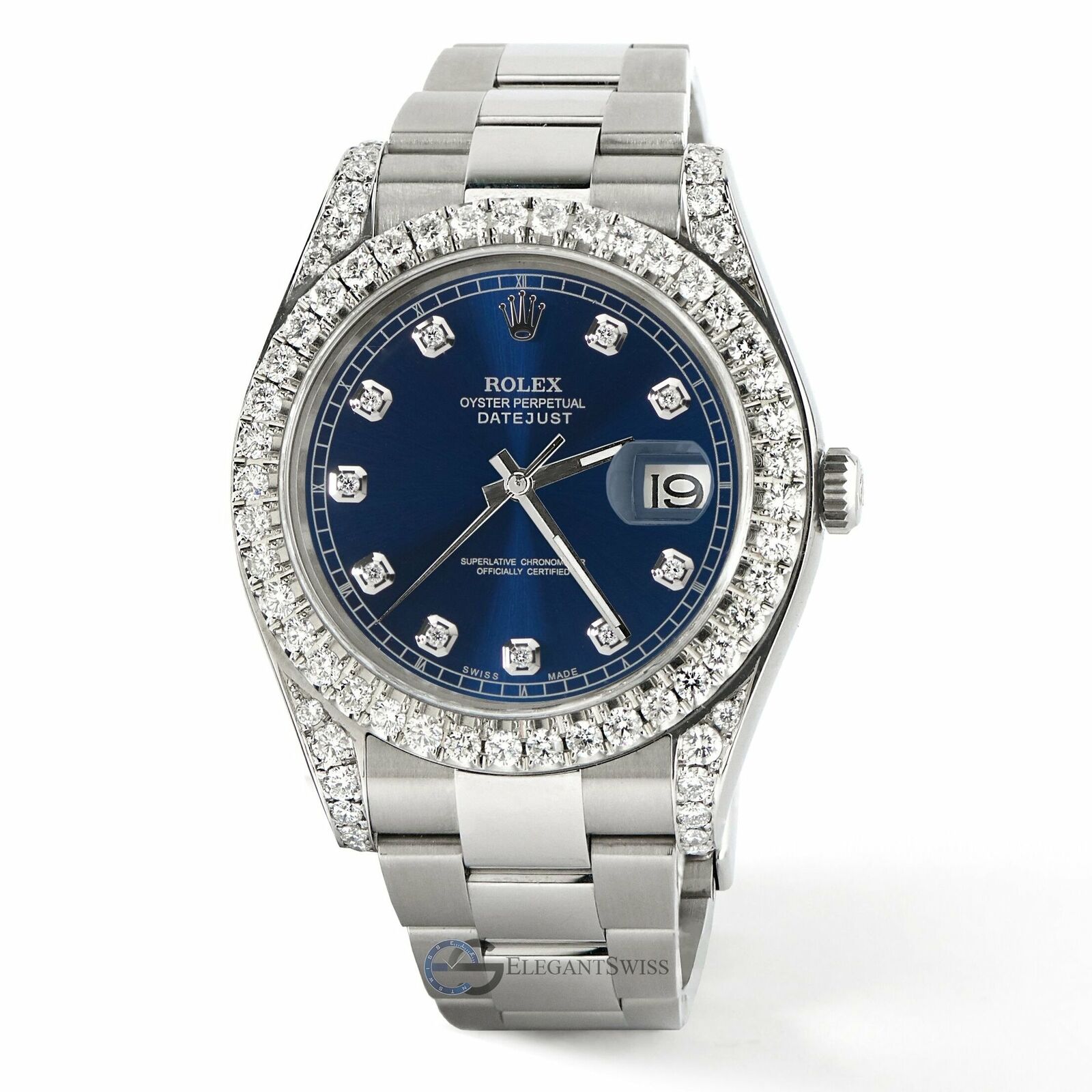 Rolex Datejust 41 126300 4.4CT Diamond Bezel/Lugs/Royal Blue Dial,
