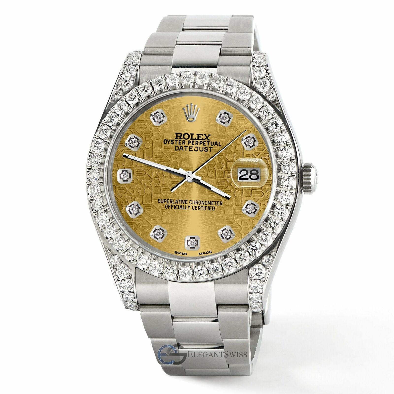 Rolex Datejust 41 126300 4.4CT Bezel/Lugs/Champaign Jubilee Dial,