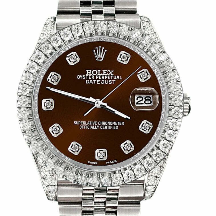 Rolex Datejust 41 4.4CT Diamond Bezel/Lugs/Chocolate Dial