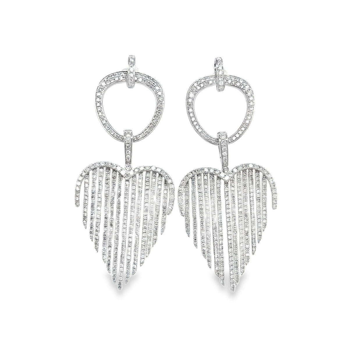 14K White Gold HeartBreaker 4.30ctw Diamond Dangle Earring