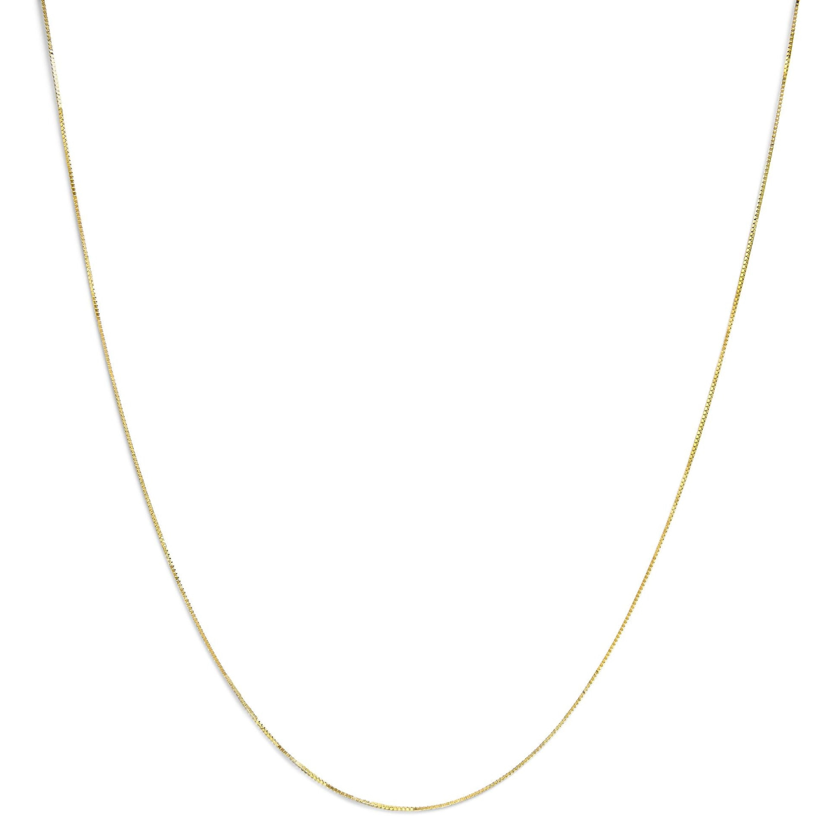 Unisex 14K Solid Gold Classic Box Chain Necklace – Sleek 0.75mm