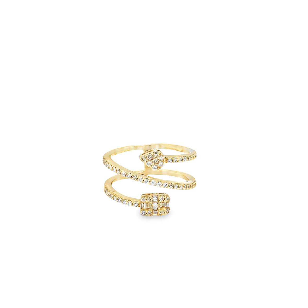 14K Yellow Gold 0.55ctw Diamond Passby Ring 