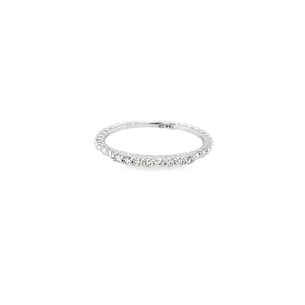 14K White Gold Marilyn Eternity Semi-Full 0.16 ctw Diamond Band