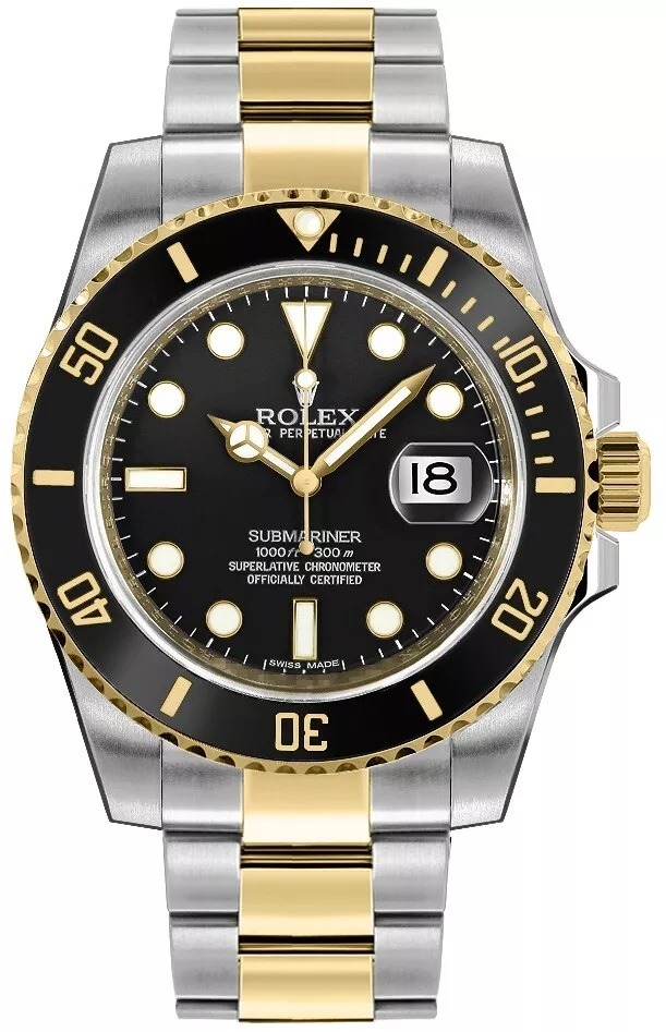 Rolex Submariner Date Black Ceramic Bezel Two Tone 116613LN Watch