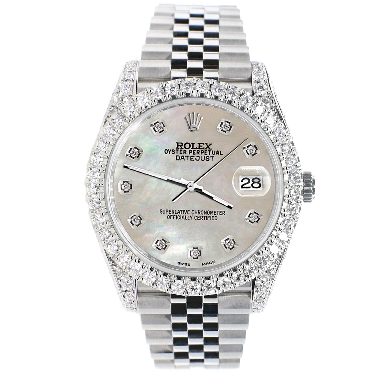 Rolex Datejust 41 5.9CT Diamond Bezel/Lugs/Sides/Champagne MOP Dial 126300 Watch Box Papers