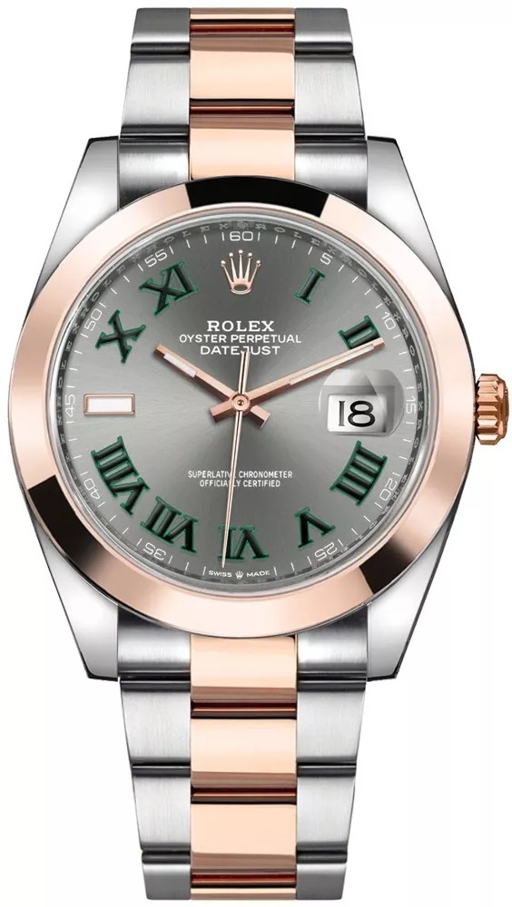 Rolex Datejust 41 Slate Grey Dial Rose Gold Mens Luxury Watch