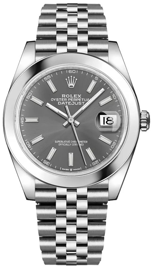 Rolex Datejust 41 Oystersteel Jubilee Bracelet Gray Dial Mens Watch