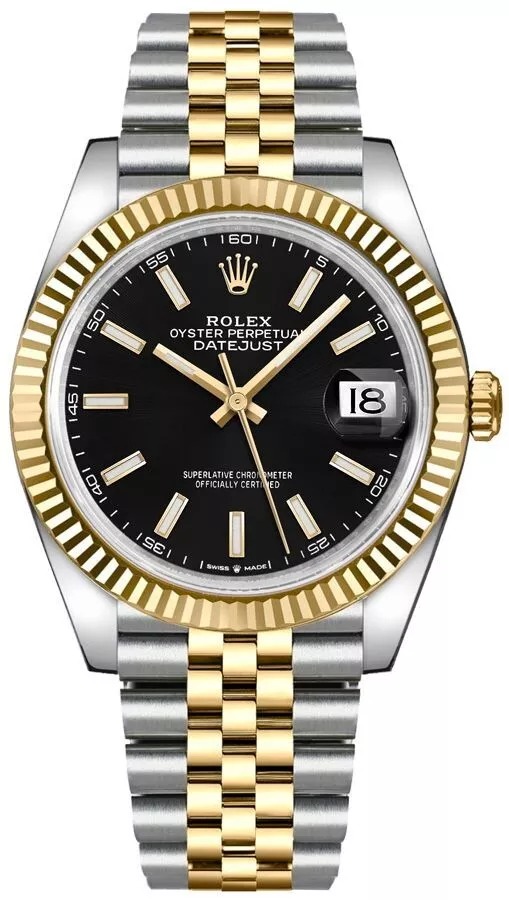 Rolex Datejust 41 Fluted Bezel Two-Tone Jubilee Band Mens Watch