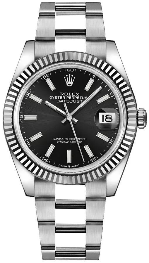 Rolex Datejust New Black Dial Baton Index Casual Mens Watch Discounted Sale