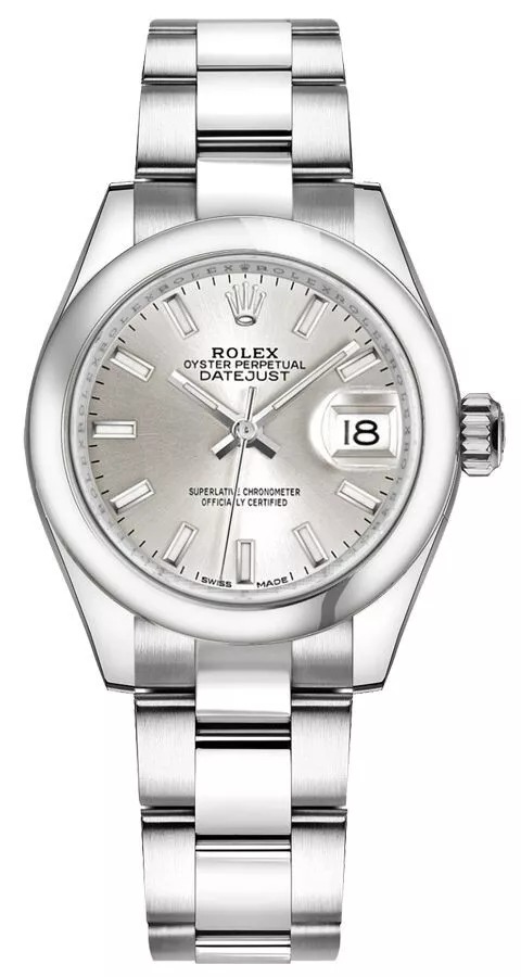 Rolex Lady-Datejust Silver Baton Index Dial Domed Bezel Dress Watch Online Sale