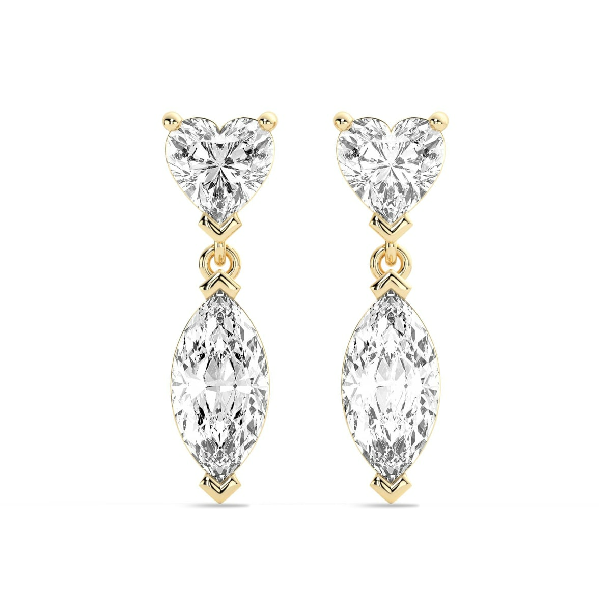 Leto Heart Marquise Cut Drop Earrings